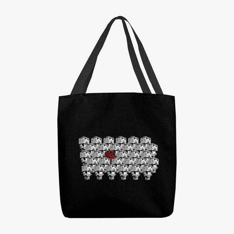 Hide and Seek Deadpool and Stormtroopers All-Over Print Tote Bag by anacng