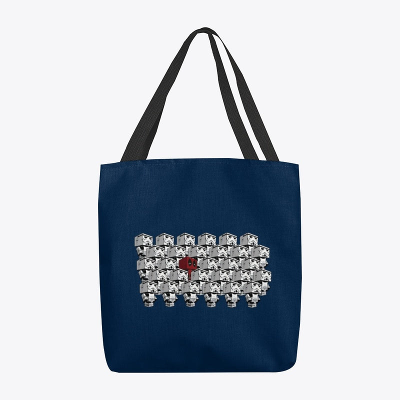 Hide and Seek Deadpool and Stormtroopers All-Over Print Tote Bag by anacng