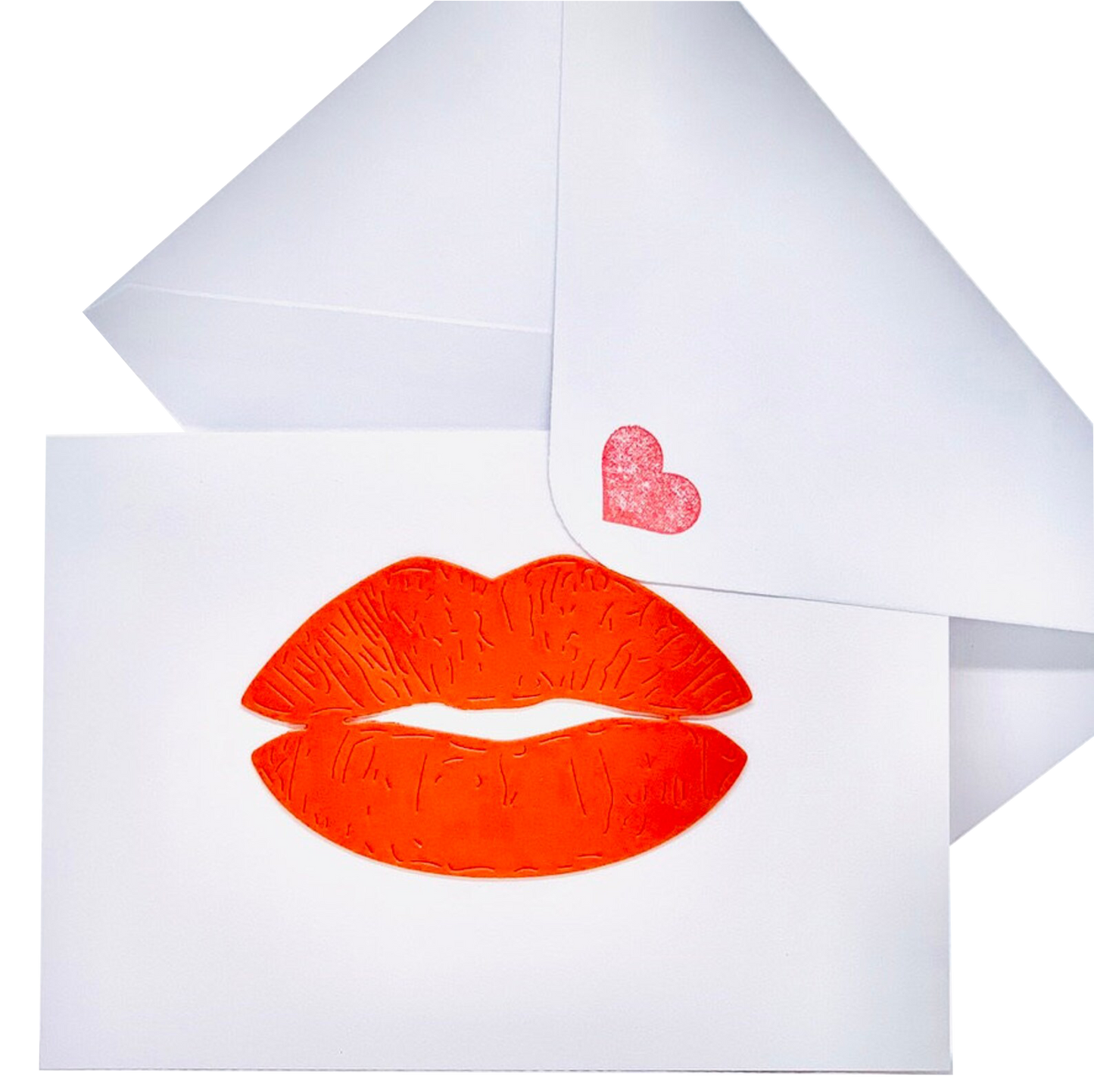 Big Red Lips On Card Greeting Card by ChrystalGrimleyDesigns