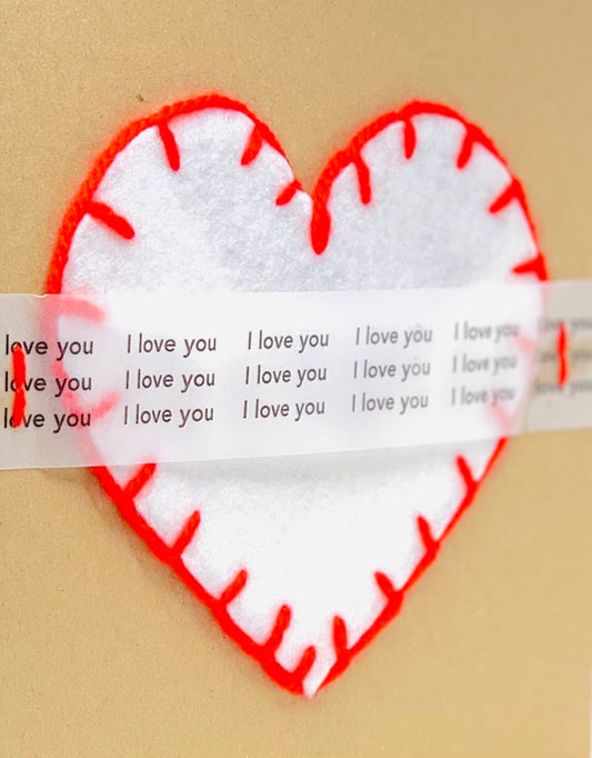 Big White Love Heart on Card Greeting Card by ChrystalGrimleyDesigns