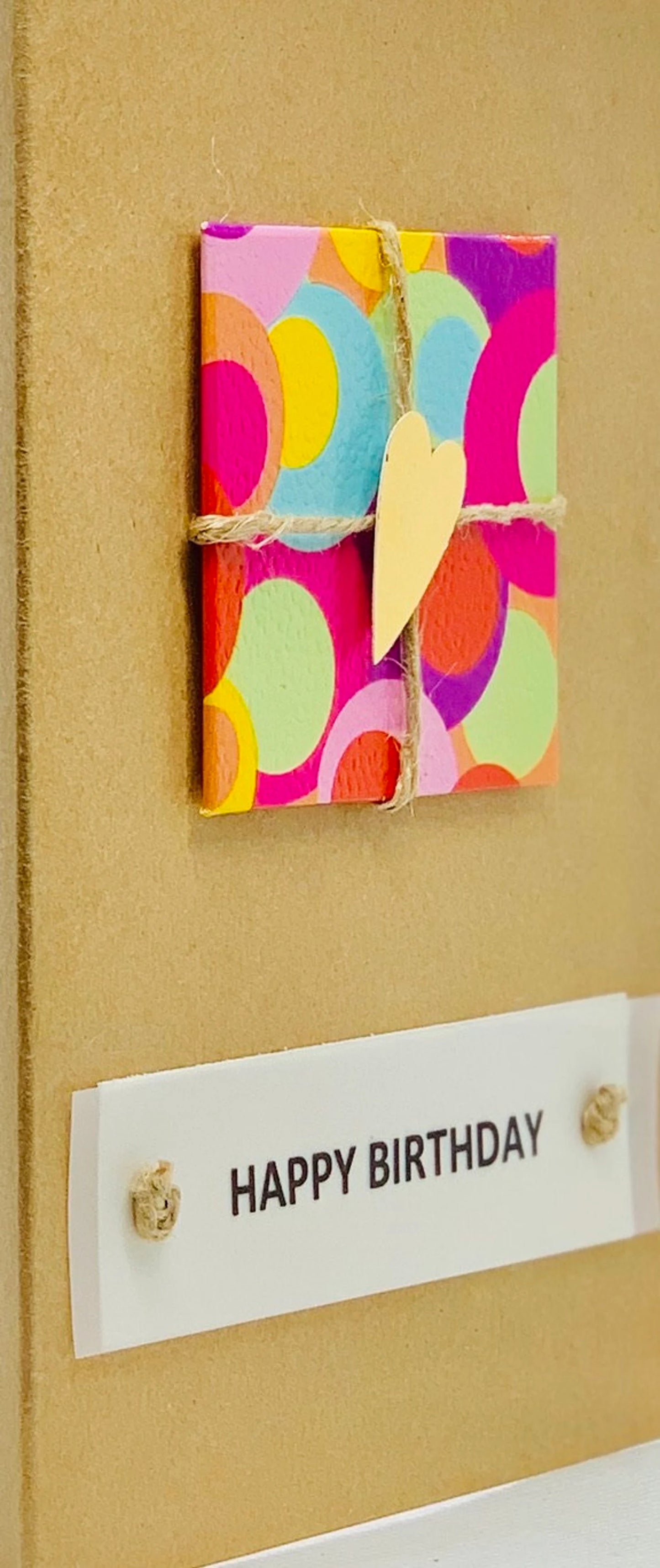 Happy Birthday Gift on Card Greeting Card by ChrystalGrimleyDesigns