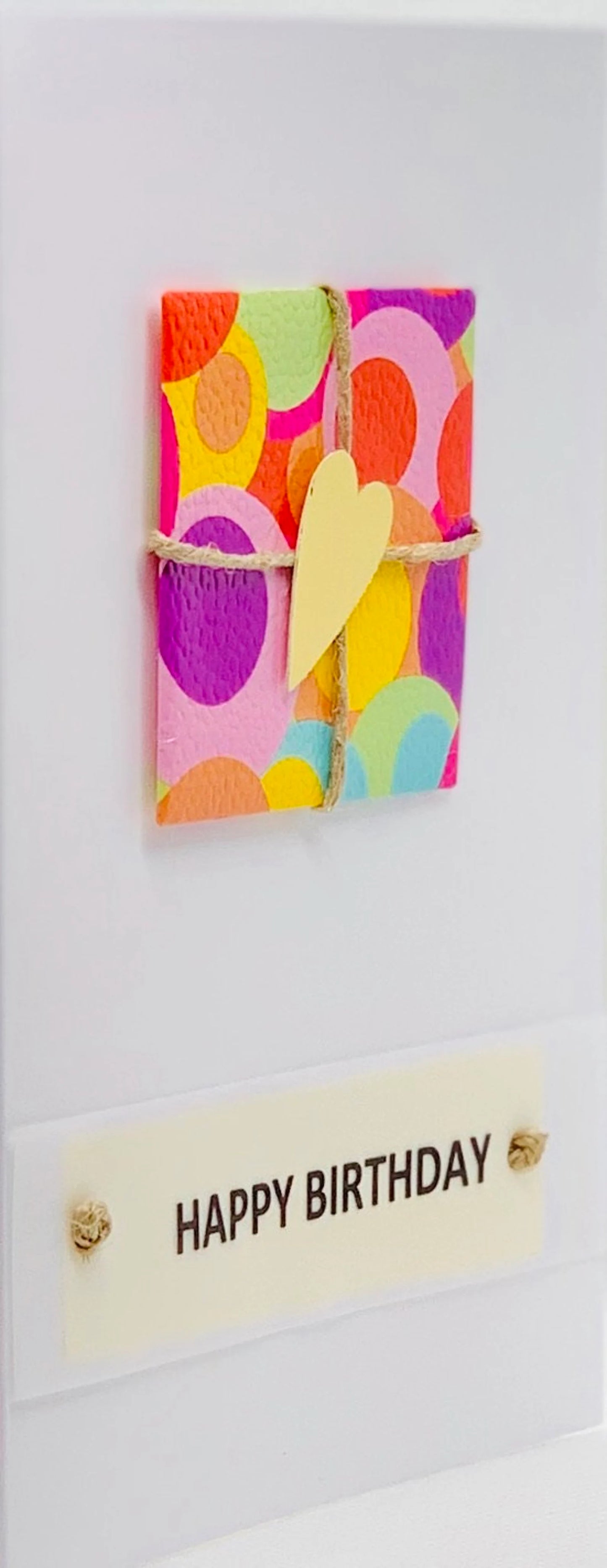 Happy Birthday Gift on Card Greeting Card by ChrystalGrimleyDesigns