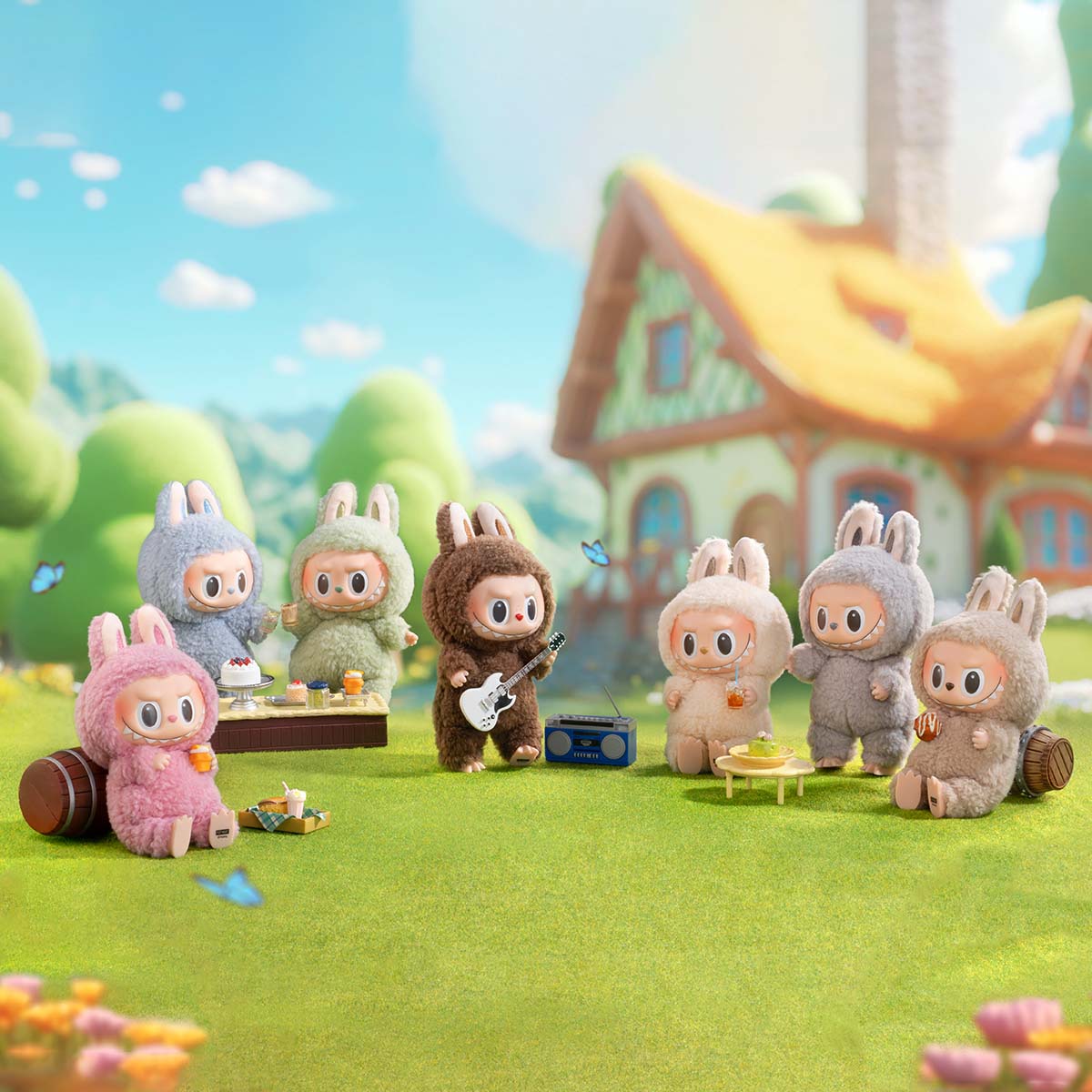 The Monsters - Labubu Exciting Macarons Vinyl Face Whole Set Six Blind Box by POPMART