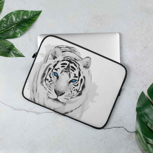 Arctic Majesty White Tiger Laptop Sleeve by anacng