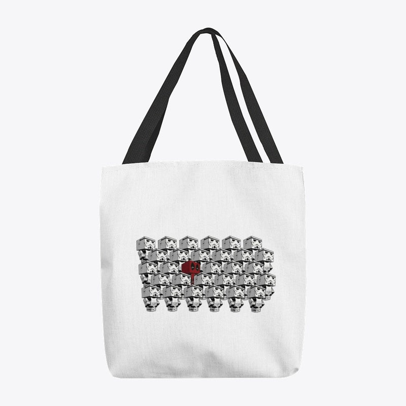 Hide and Seek Deadpool and Stormtroopers All-Over Print Tote Bag by anacng