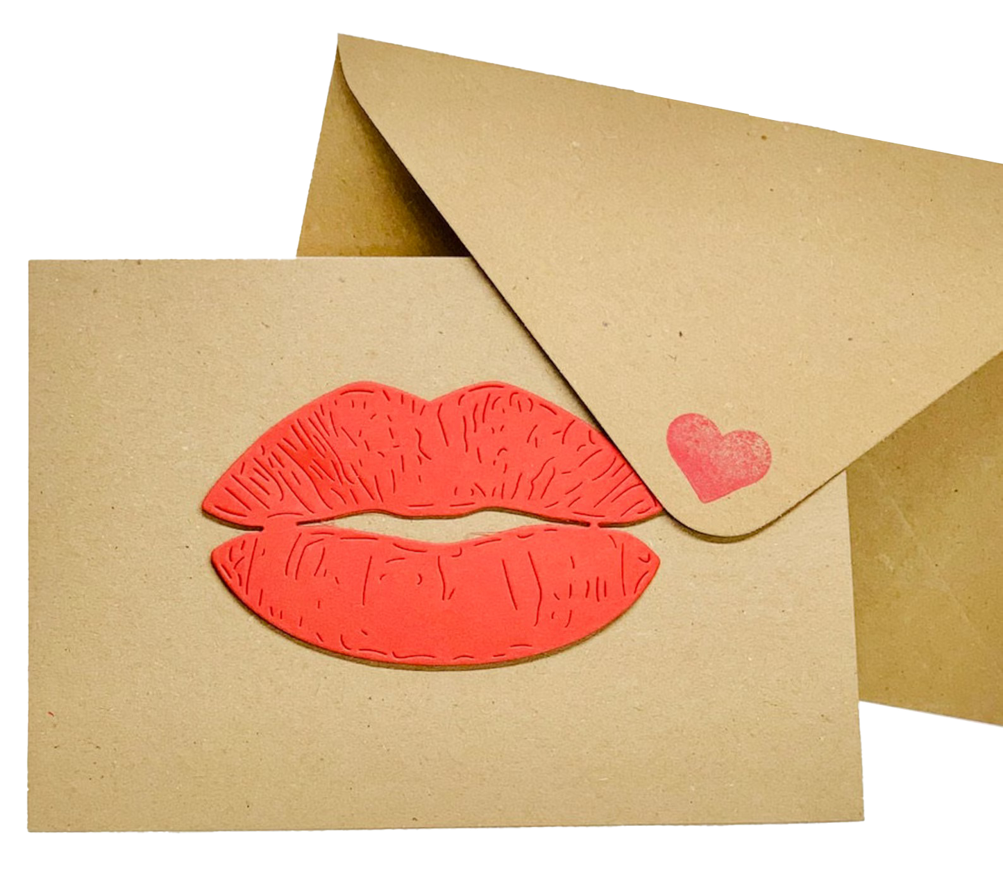 Big Red Lips On Card Greeting Card by ChrystalGrimleyDesigns