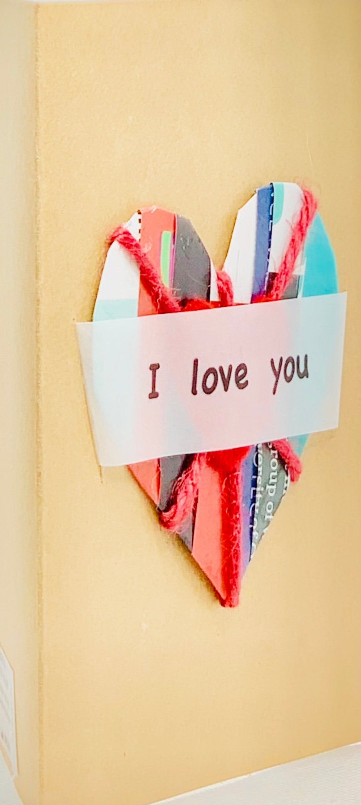 I Love You Collage Heart On Card Greeting Card by ChrystalGrimleyDesigns