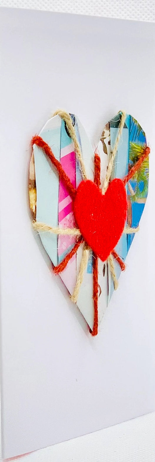 Collage Heart on Card Greeting Card by ChrystalGrimleyDesigns