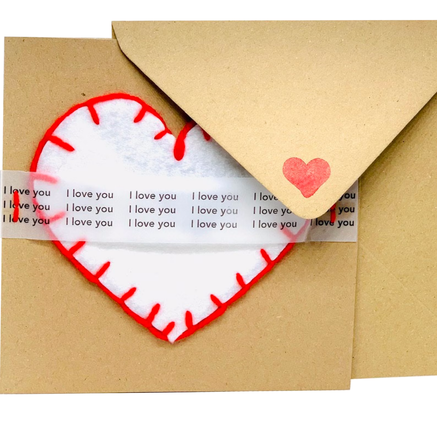 Big White Love Heart on Card Greeting Card by ChrystalGrimleyDesigns