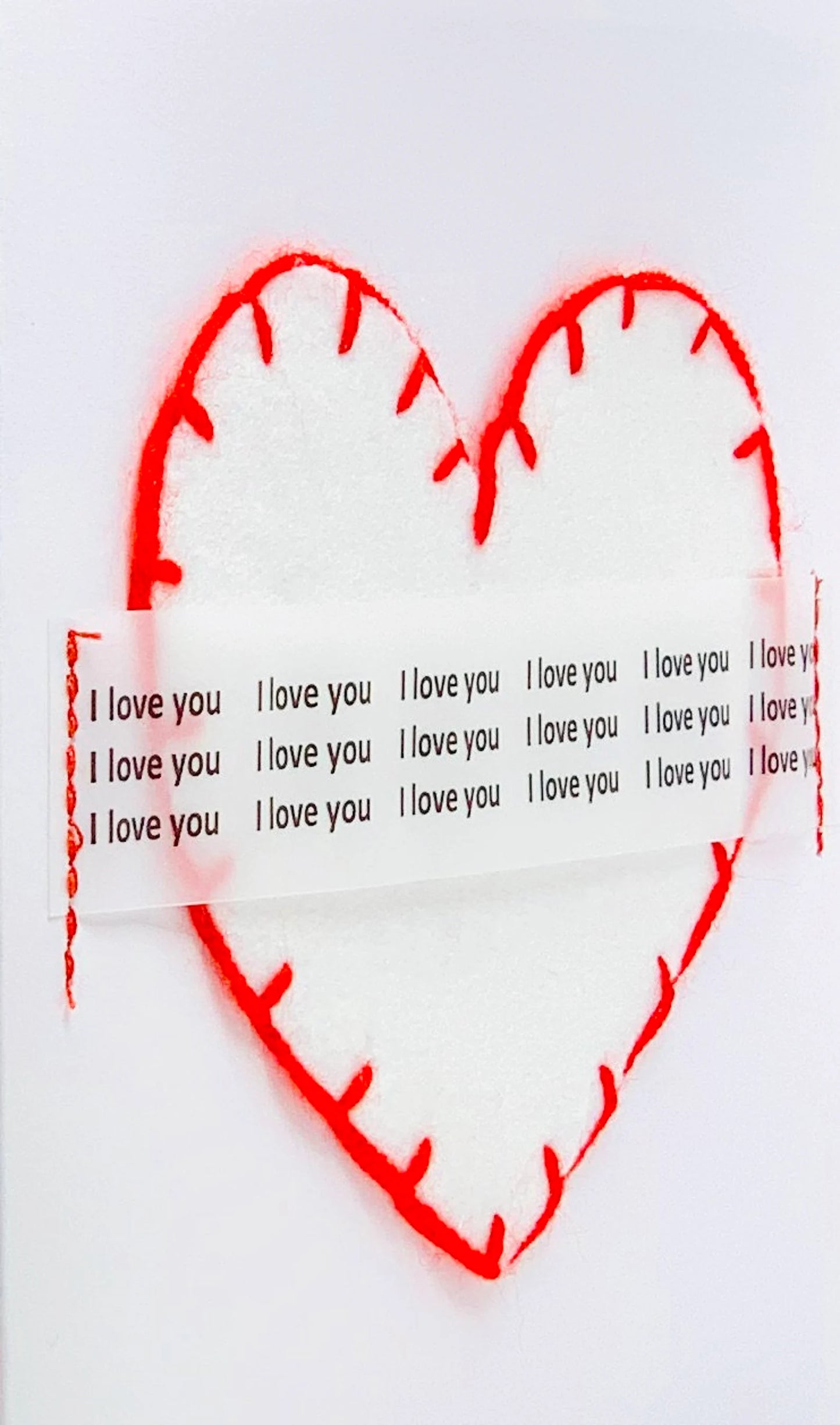 Big White Love Heart on Card Greeting Card by ChrystalGrimleyDesigns