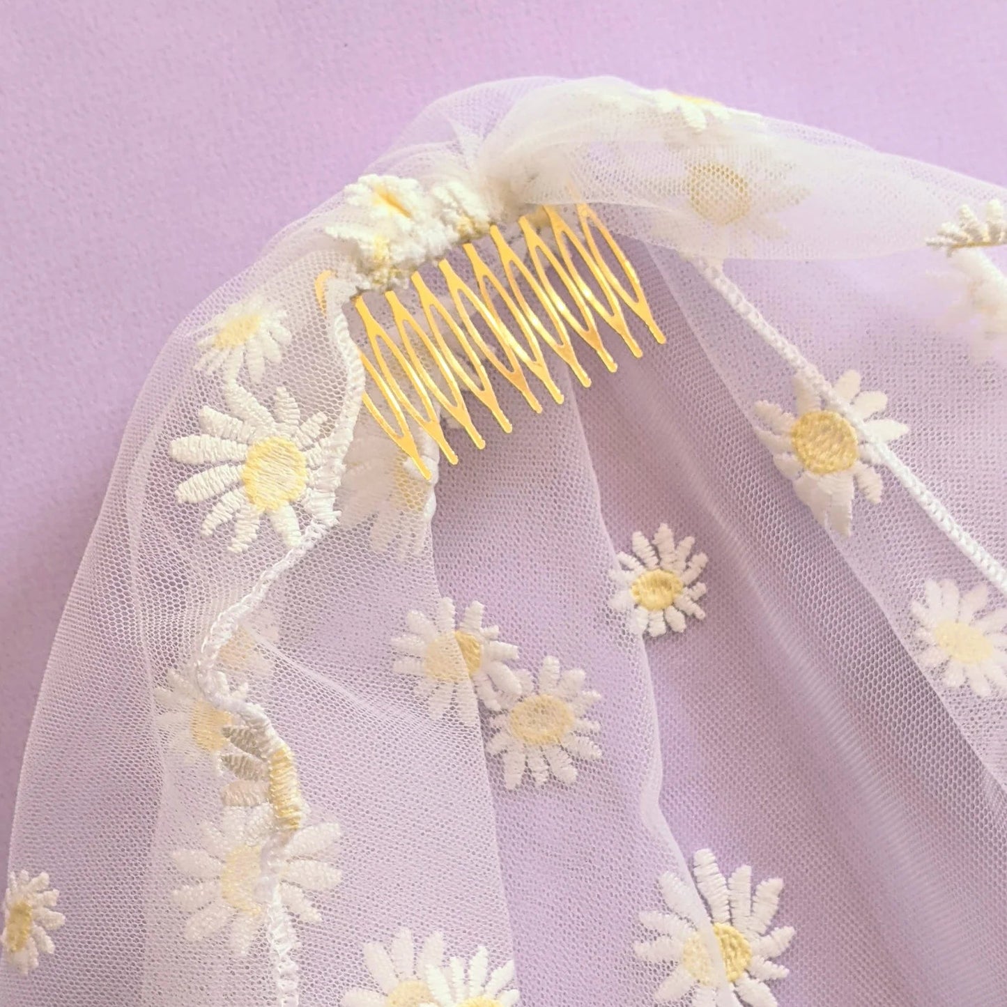 Short Bridal Veil Bachelorette White Tulle Wedding Accessories Unique Design by FashionMeme