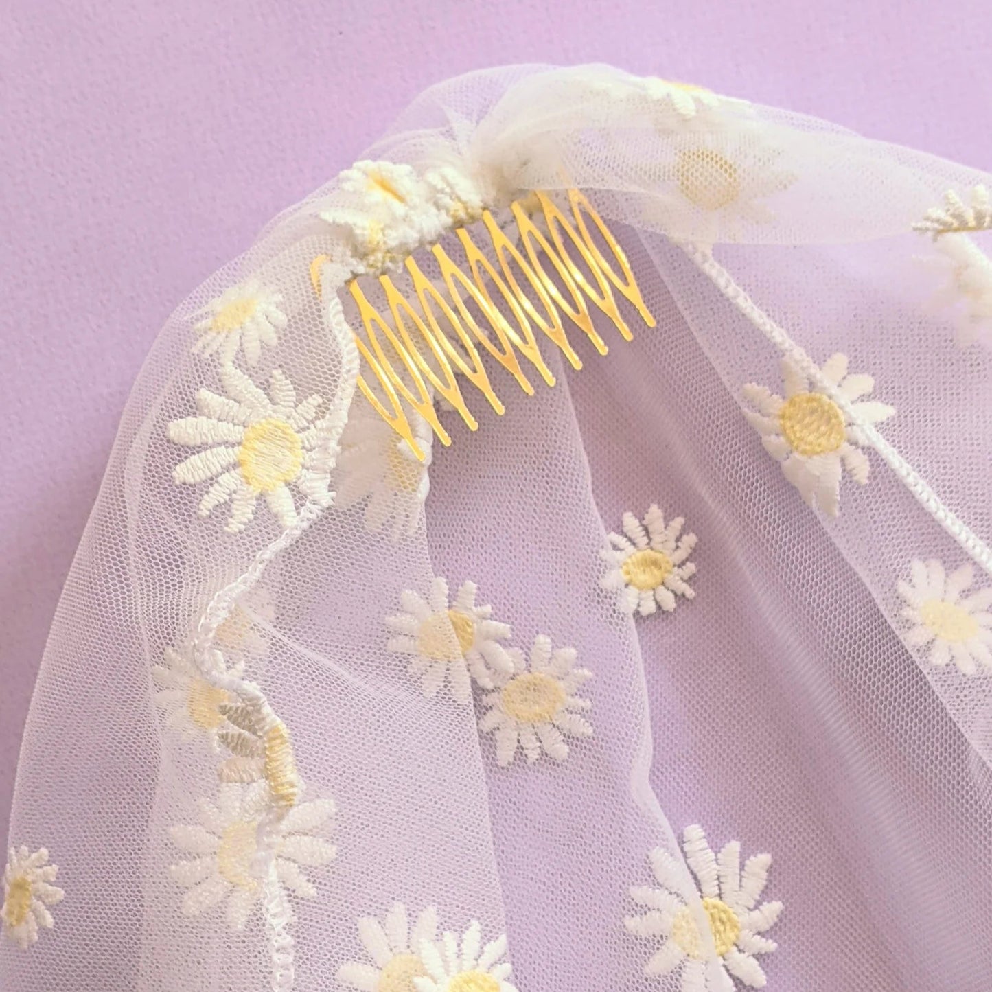 Short Bridal Veil Bachelorette White Tulle Wedding Accessories Unique Design by FashionMeme